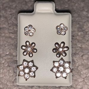 Flower Stud Trio Set